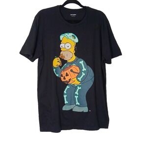 Old Navy The Simpsons Homer L Halloween Skeleton Costume Graphic T-Shirt Black